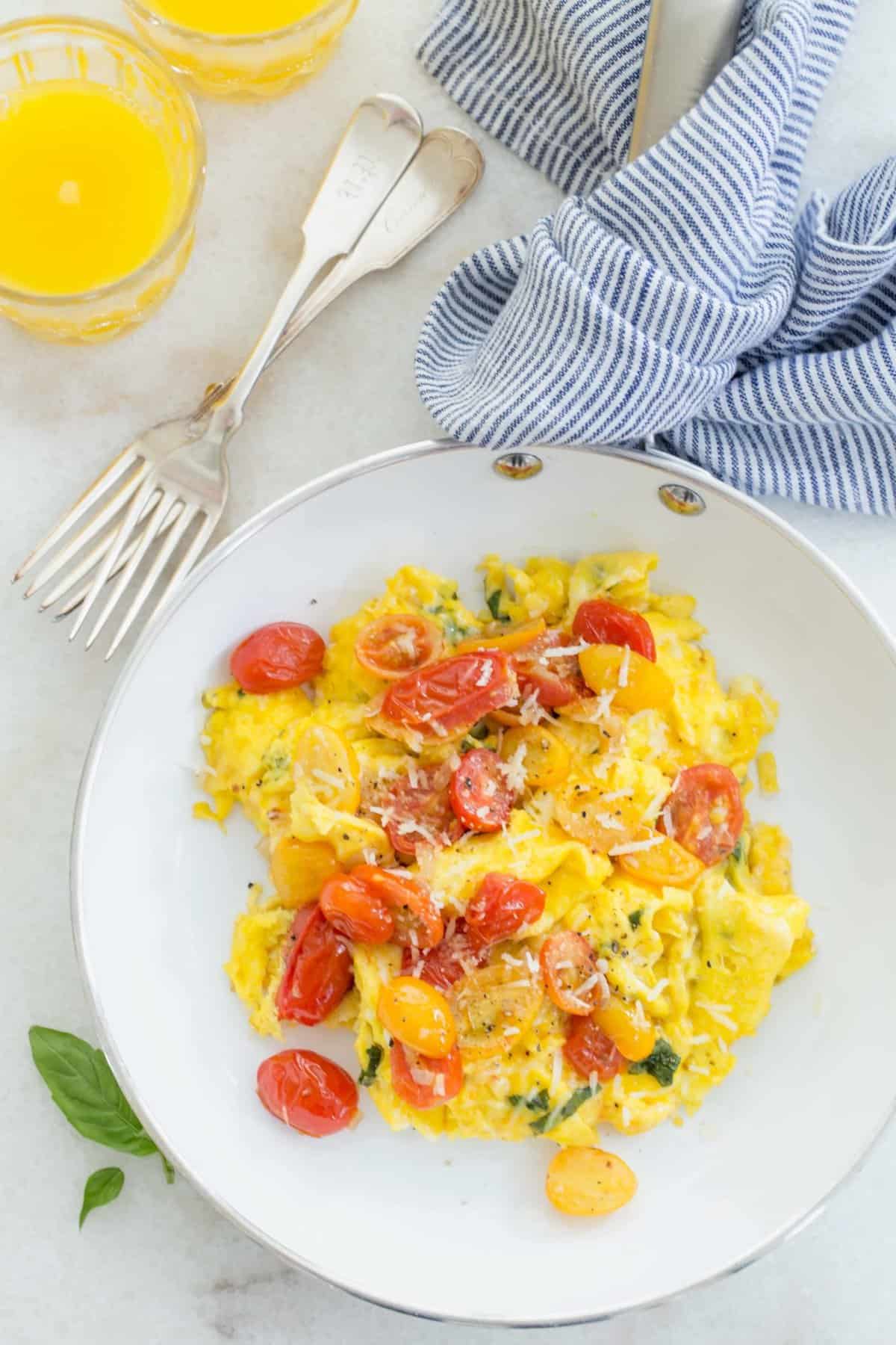 Tomato Basil Scrambled Eggs The Harvest Kitchen