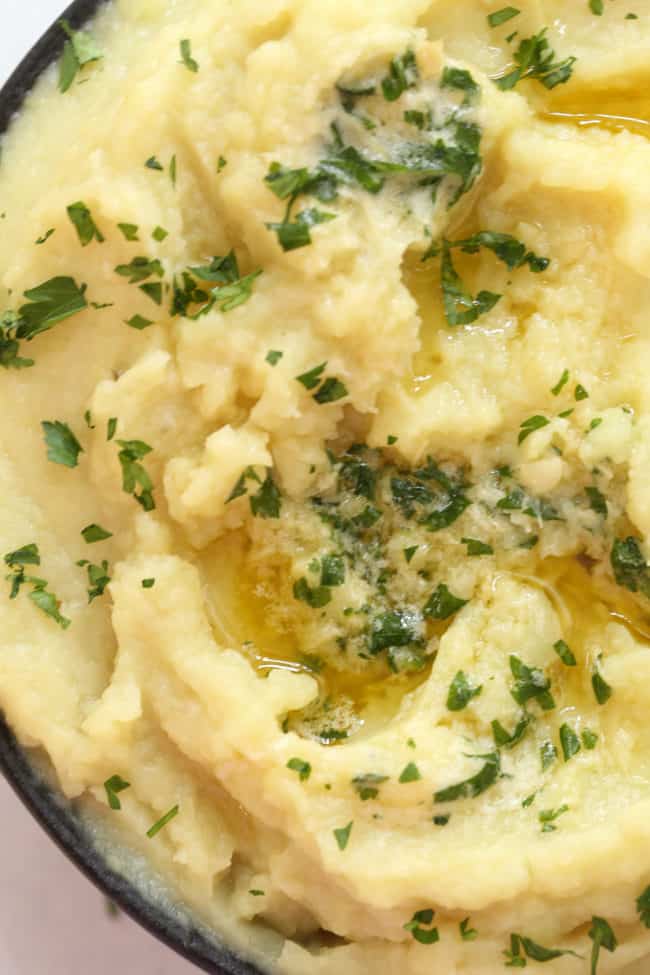 Mashed Sweet Potatoes with Roasted Garlic Parsley Butter ...