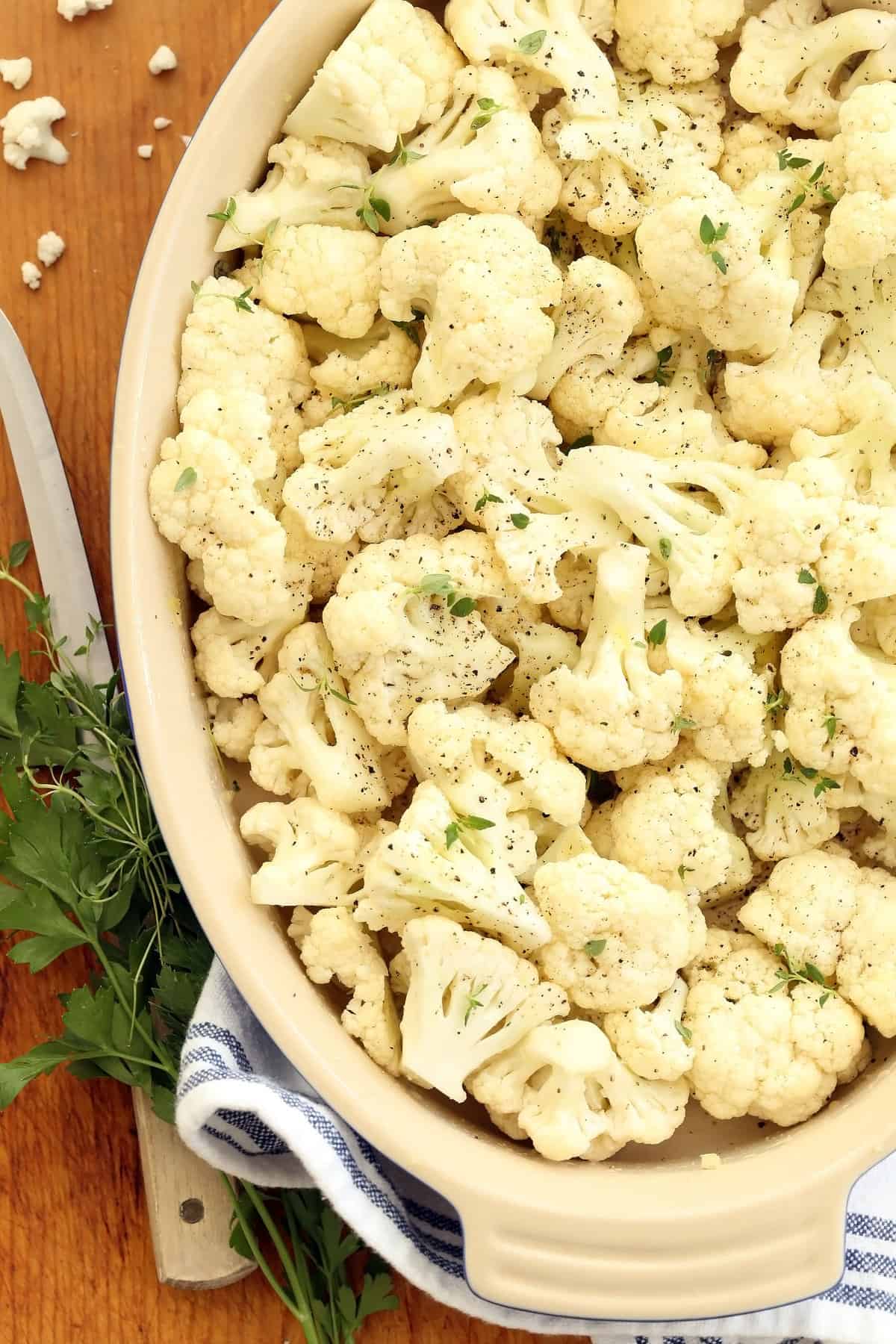 Garlic Parmesan Roasted Cauliflower The Harvest Kitchen