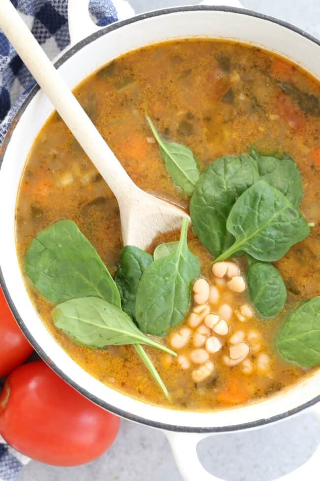 Vegetarian Tuscan White Bean Soup - The Harvest Kitchen