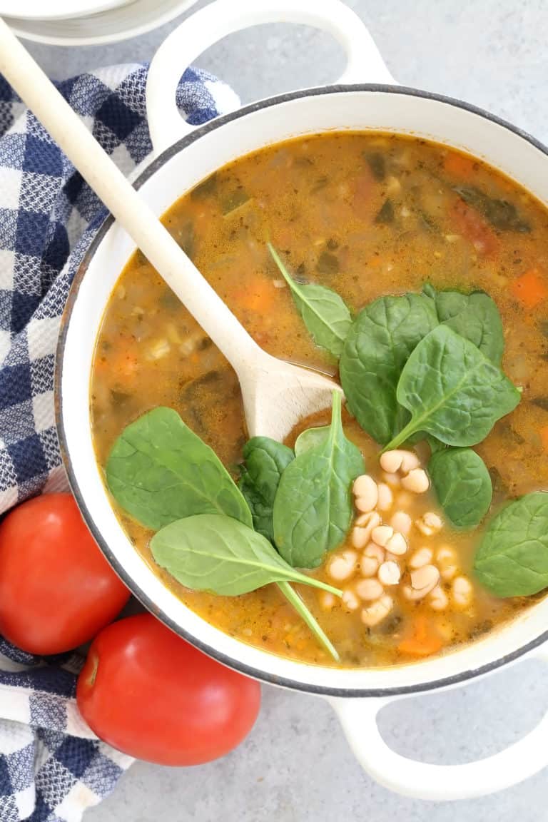 Vegetarian Tuscan White Bean Soup - The Harvest Kitchen