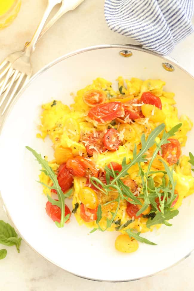 Tomato Basil Scrambled Eggs The Harvest Kitchen