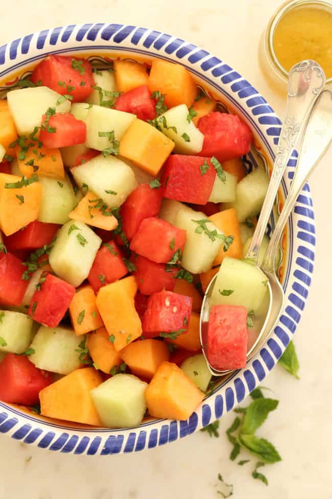 Summer Melon Fruit Salad - Creme De La Crumb