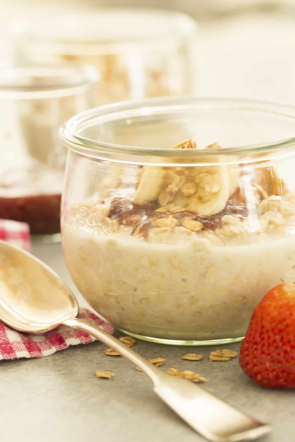 Peanut Butter Jelly Overnight Oats - The Harvest Kitchen