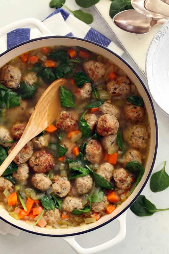 Italian Wedding Soup Spinach Wilted 650x975 