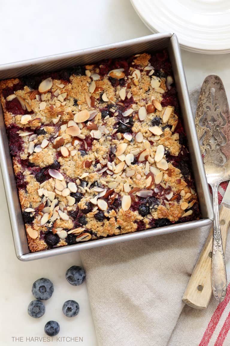 Healthy Berry Oatmeal Crumb Bars - The Harvest Kitchen