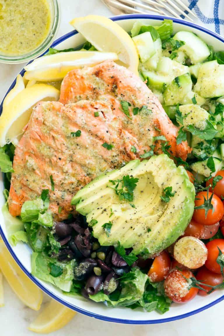 Grilled Salmon Salad - The Harvest Kitchen