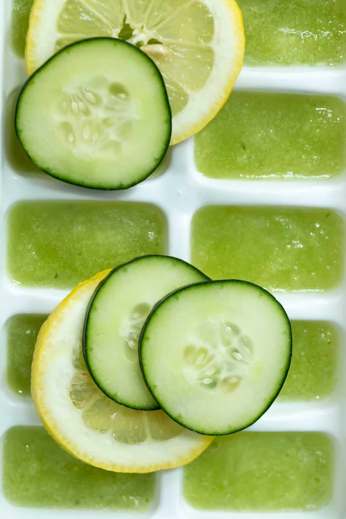 Hydrating Lemon Cucumber Ice Cubes - The Harvest Kitchen