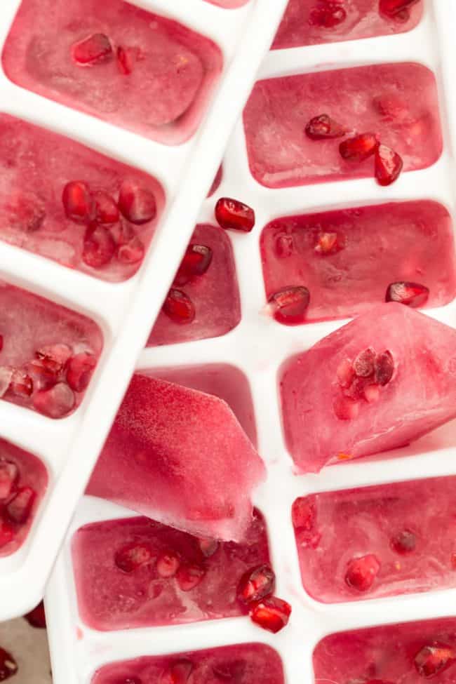 Holiday Pomegranate Ice Cubes - Kalejunkie