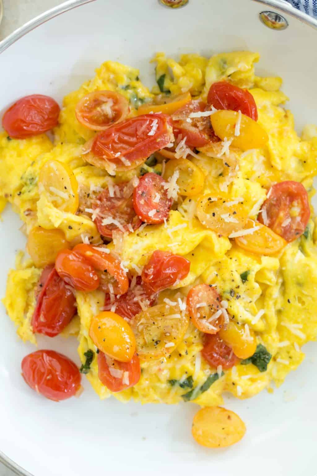 Tomato Basil Scrambled Eggs The Harvest Kitchen