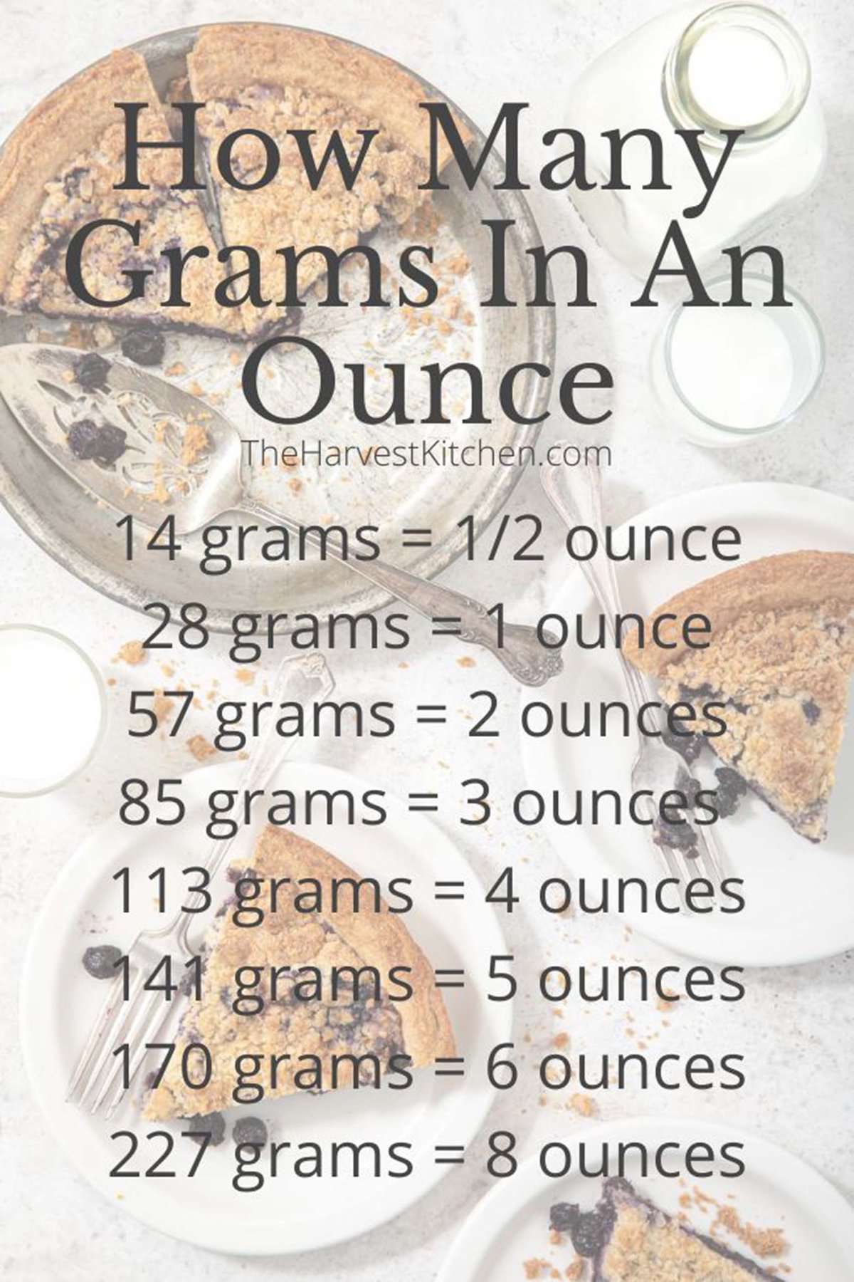 How Many Grams in an Ounce - The Harvest Kitchen